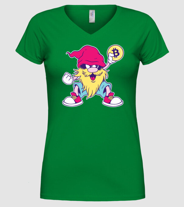 Pitic Bitcoin model verde pe tricou