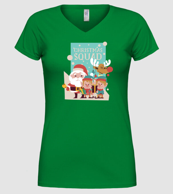 Christmas Squad Echipa de Crăciun model verde pe tricou