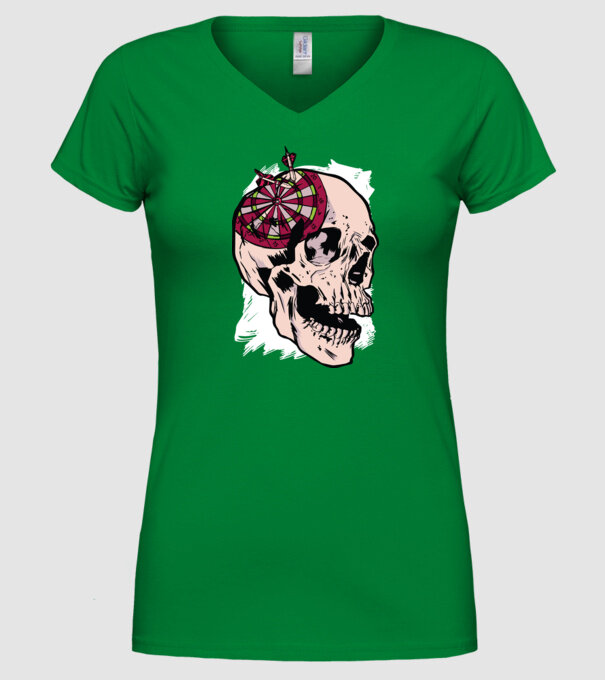 Craniu Darts model verde pe tricou