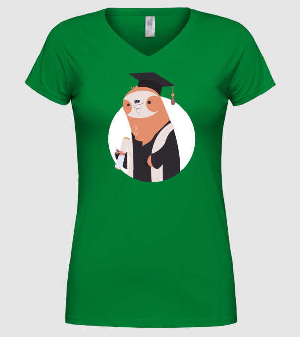 Leneș cu diplomă pentru absolvire model verde pe tricou