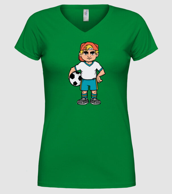 Băiat Fotbalist model verde pe tricou