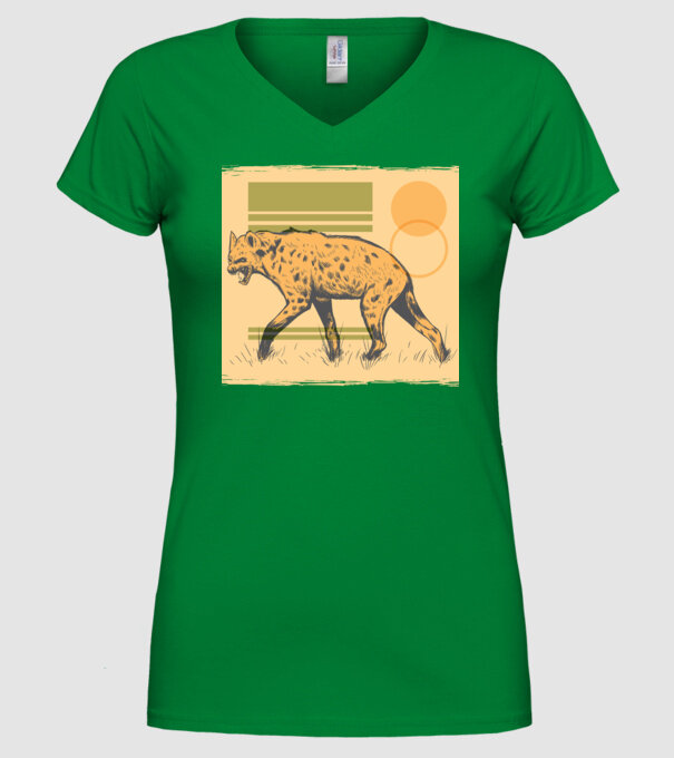 Hienă model verde pe tricou