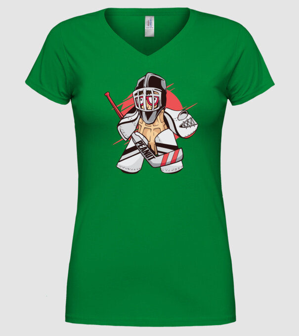 Portar Hochei Alună model verde pe tricou