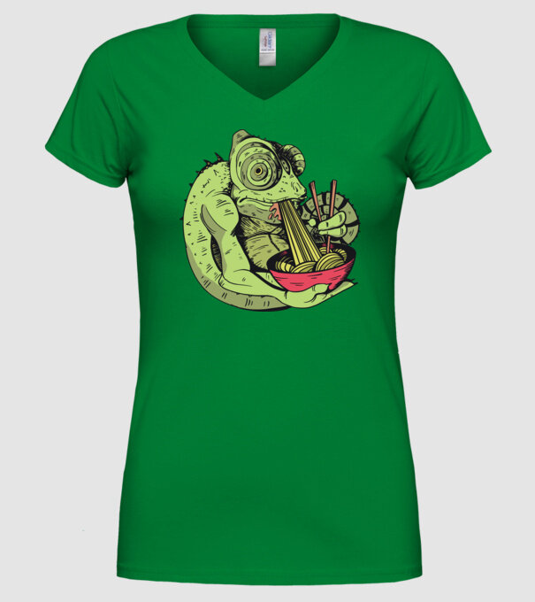 Cameleon cu paste model verde pe tricou