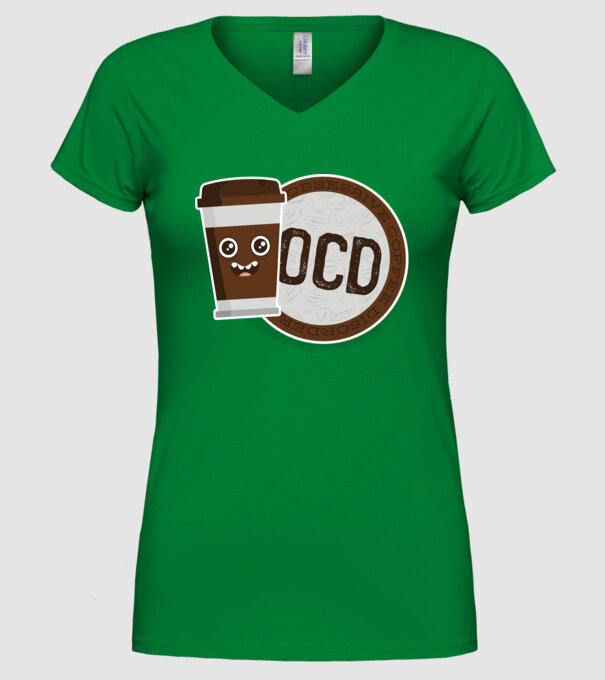 Cafea Dragoste și dependență model verde pe tricou
