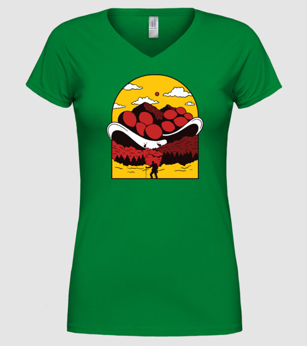 Excursie în munți model verde pe tricou