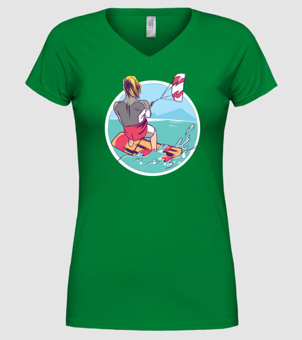 Kite Surf model verde pe tricou