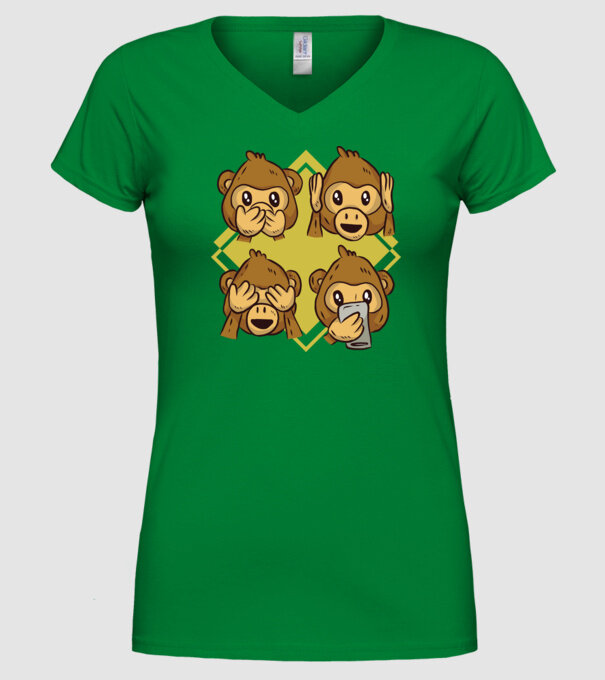 Icoane maimuță model verde pe tricou