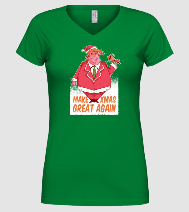 Make Xmas Great again Trump tricou amuzant Crăciun model verde pe tricou