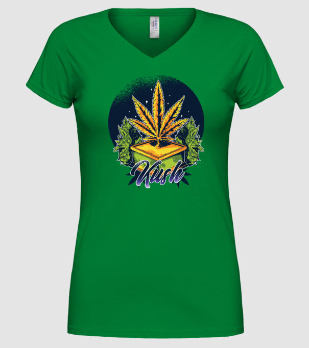 Marijuana Kush model verde pe tricou