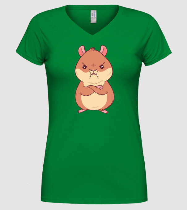 Hamster furios model verde pe tricou