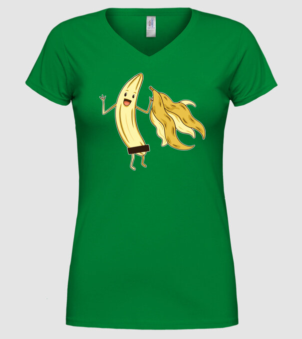 Banană goală model verde pe tricou