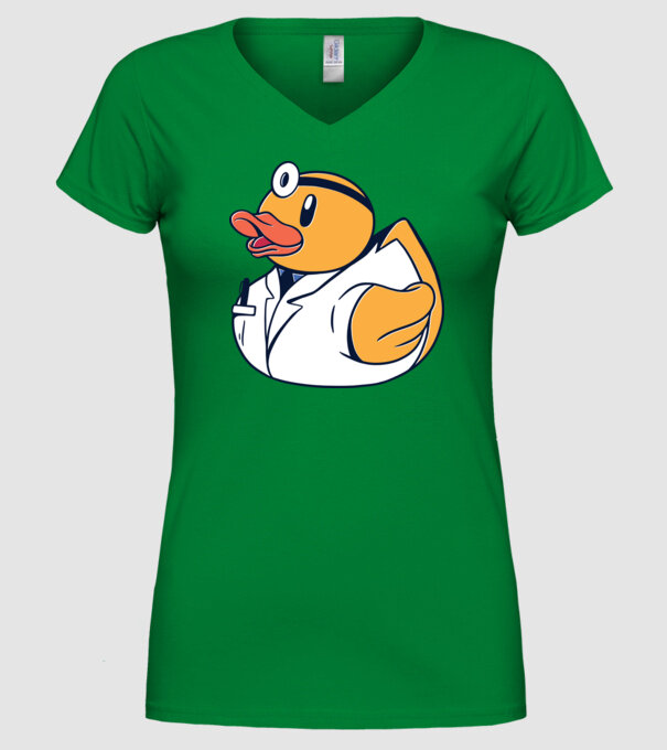 Medic Rățușcă de cauciuc model verde pe tricou
