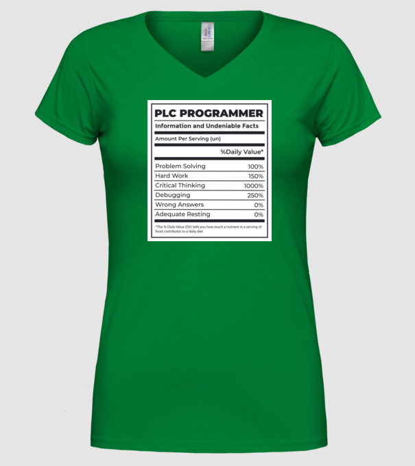 Programator PLC model verde pe tricou