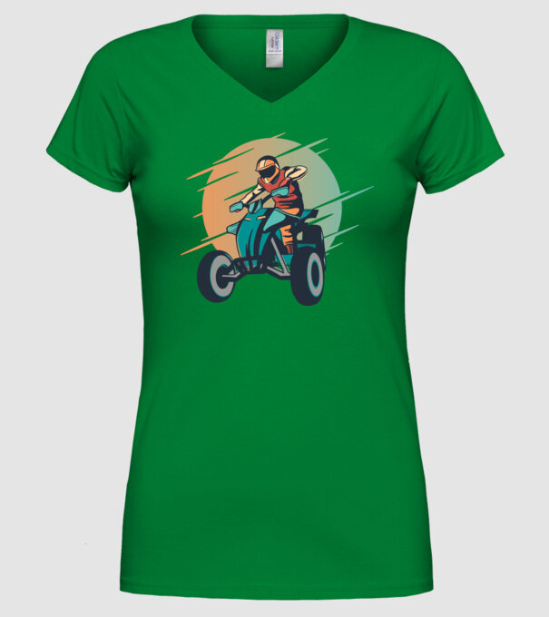 Concurent ATV model verde pe tricou