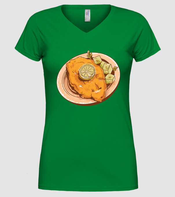 Șnițel vienez Wiener Schnitzel model verde pe tricou