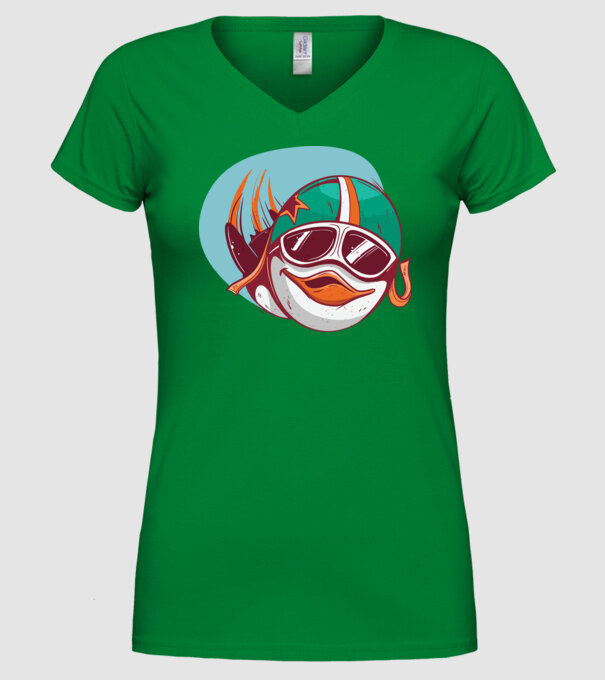 Pinguin Zburător model verde pe tricou