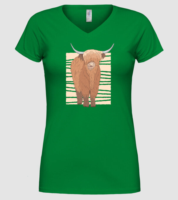 Vită scoțiană model verde pe tricou