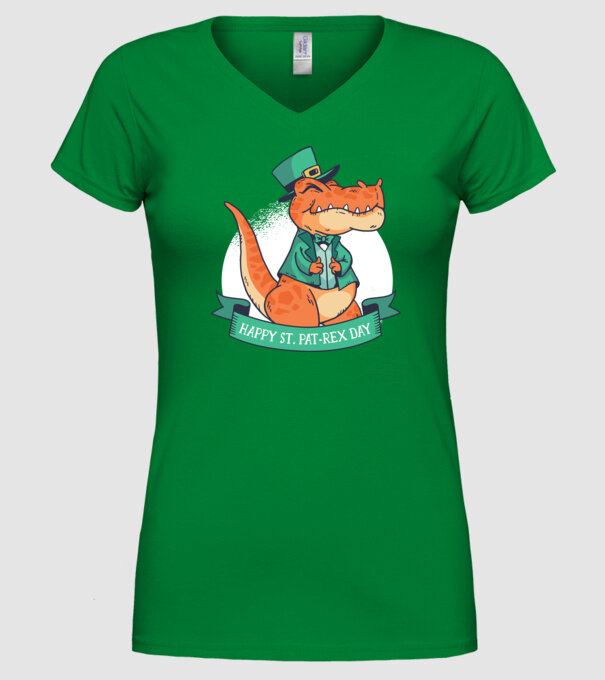 Dinozaur Sfântul Patrick model verde pe tricou