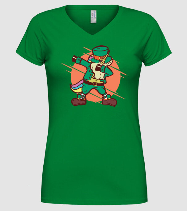 St Patrick Unicorn DAB model verde pe tricou