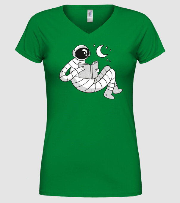 Lectură Astronaut model verde pe tricou