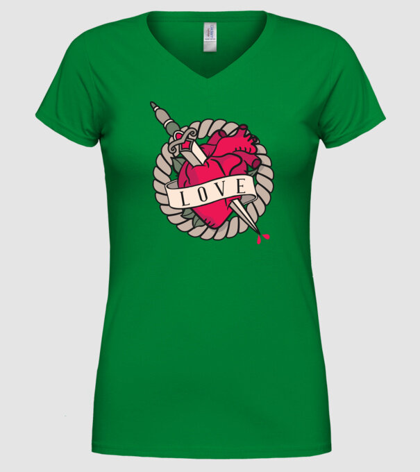Fire and Ice model verde pe tricou