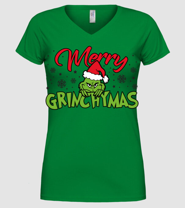 Merry Grinchymas - Grinch model verde pe tricou