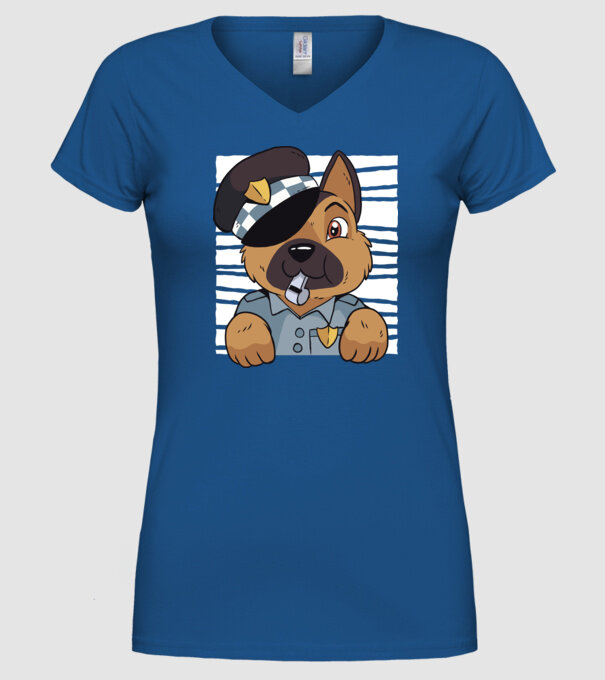 Ciobănesc german câine de poliție model albastru regal pe tricou