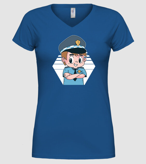 Polițist Copil model albastru regal pe tricou