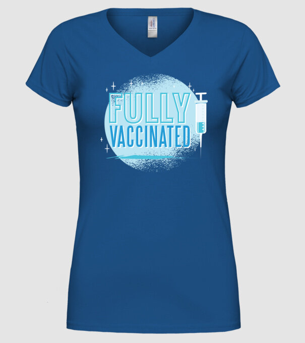 Complet vaccinat model albastru regal pe tricou
