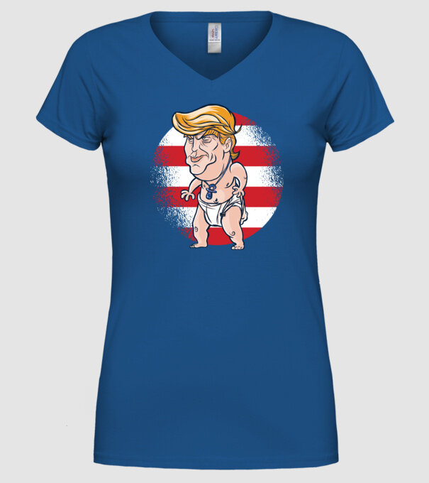 Trump Baby tricou amuzant model albastru regal pe tricou