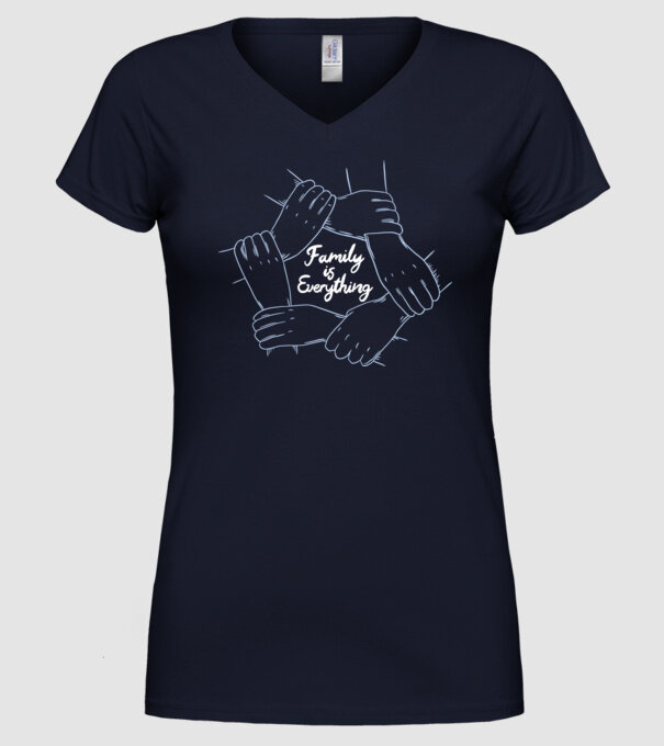 Familia este totul model albastru închis pe tricou