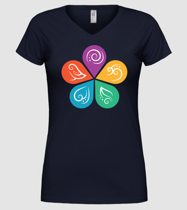Ayurveda model albastru închis pe tricou