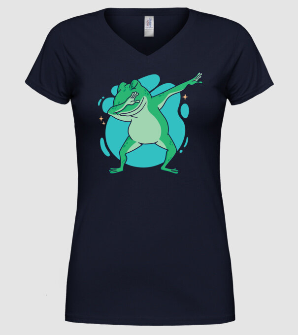 Broască DAB model albastru închis pe tricou