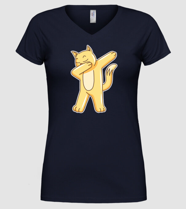 Pisică DAB model albastru închis pe tricou