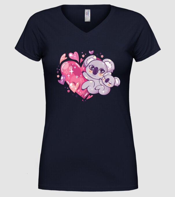 Koala drăguță Anime model albastru închis pe tricou