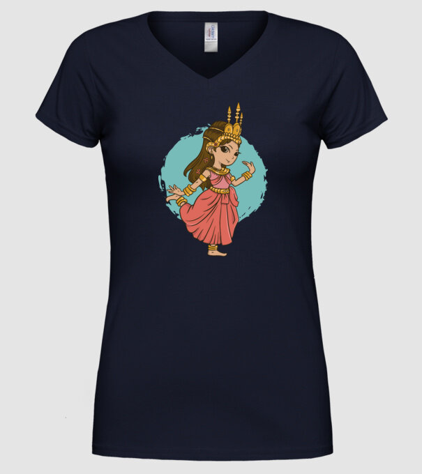 Prințesă drăguță model albastru închis pe tricou