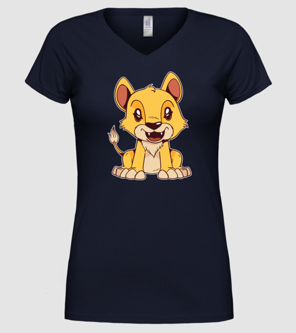 pui de leu drăguț model albastru închis pe tricou