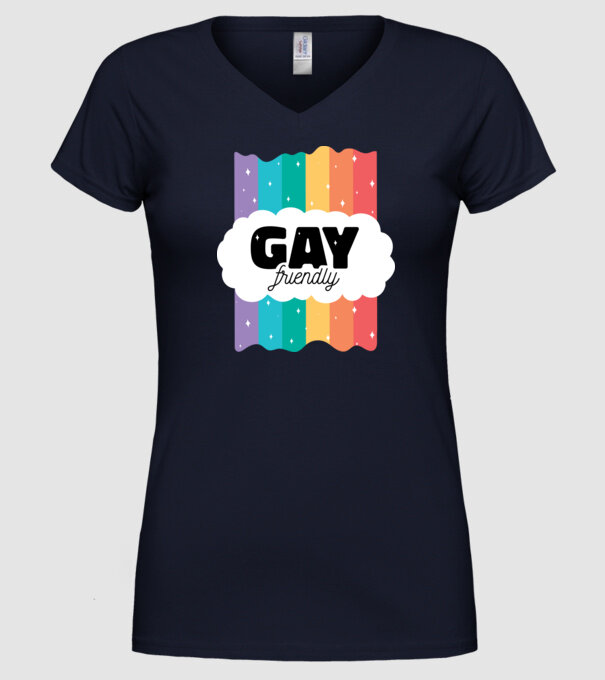 Gay friendly model albastru închis pe tricou