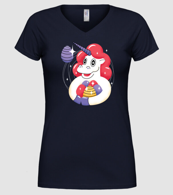 Unicorn de Paște model albastru închis pe tricou