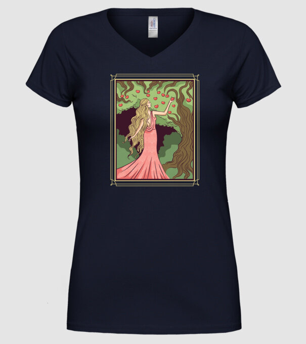 Zeița Idunna model albastru închis pe tricou