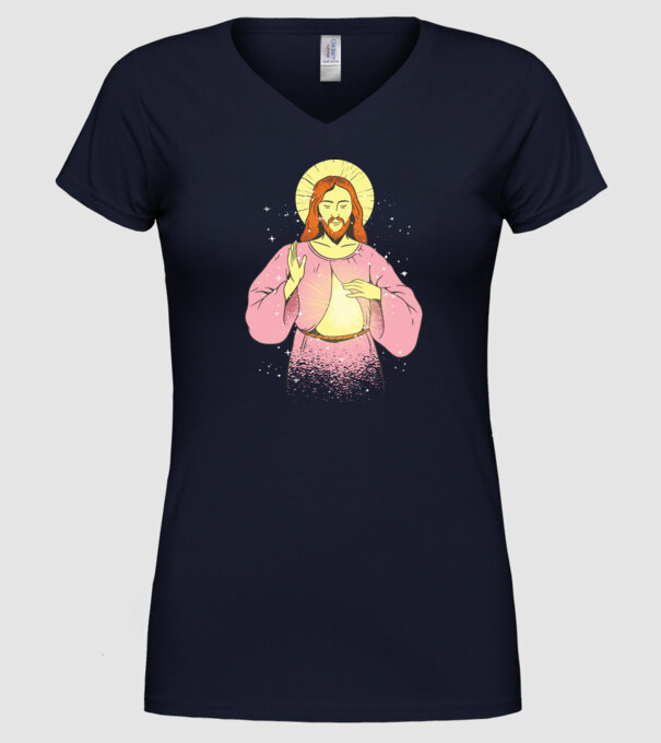Iisus Hristos model albastru închis pe tricou