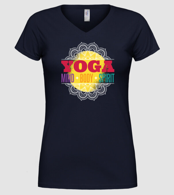 Valori yoga model albastru închis pe tricou
