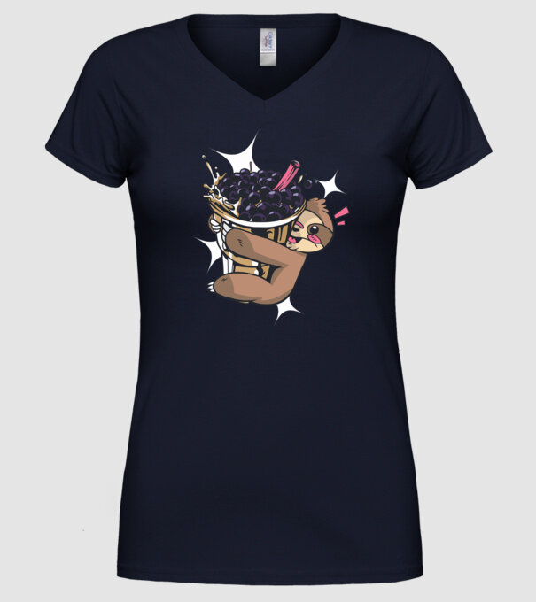 Leneșului îi place ceaiul bubble model albastru închis pe tricou