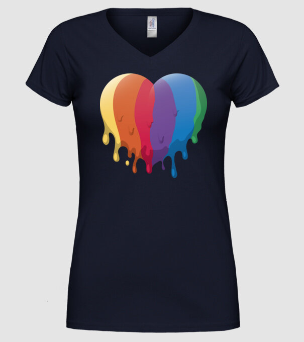 LGBTQ Inimă model albastru închis pe tricou