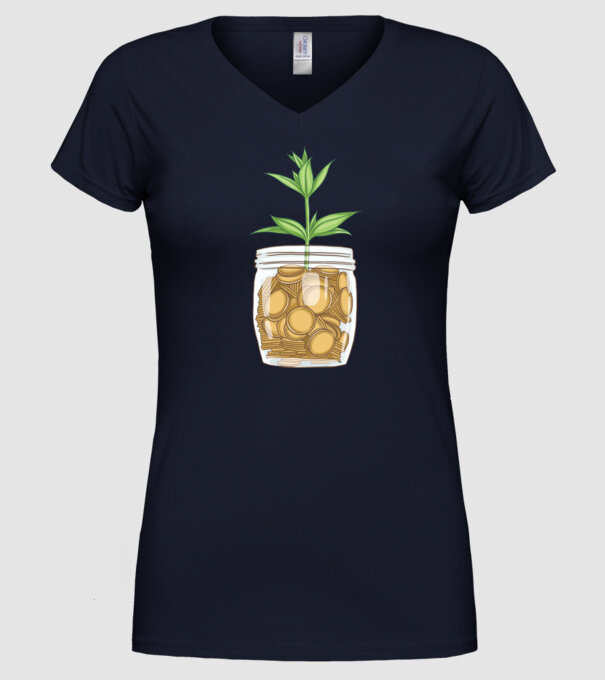 Plantă pușculiță porcușor model albastru închis pe tricou