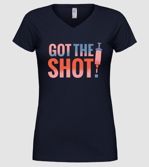 Am fost vaccinat model albastru închis pe tricou