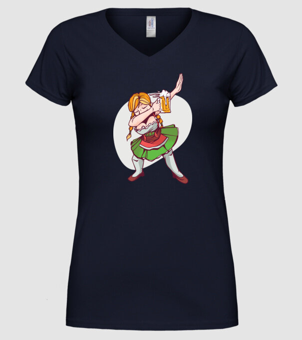 Oktoberfest DAB Fată cu ulcior model albastru închis pe tricou