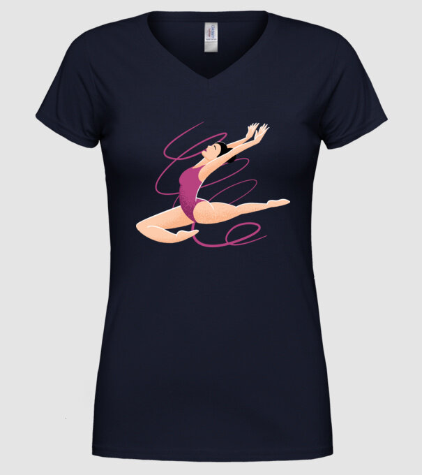 Gimnastică ritmică model albastru închis pe tricou