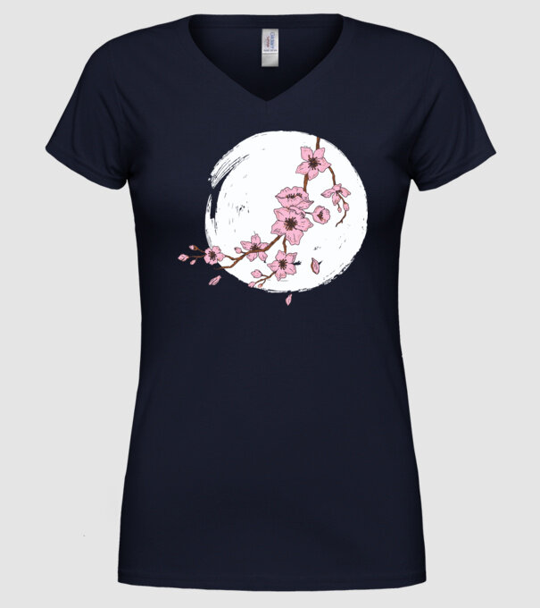 Înflorire de primăvară model albastru închis pe tricou